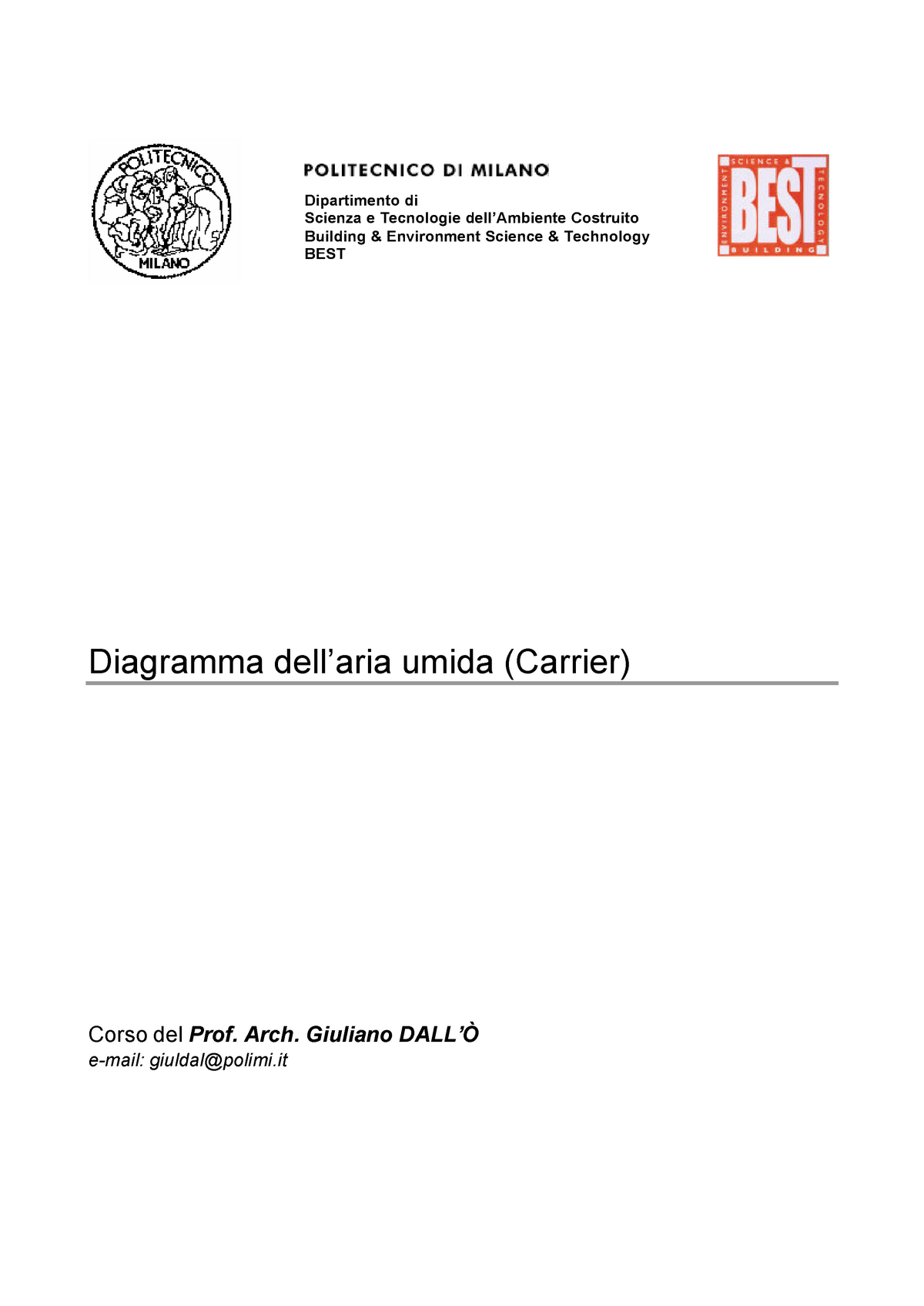 Appunti Diagramma Dellaria Umida Carrier Fondamenti Di