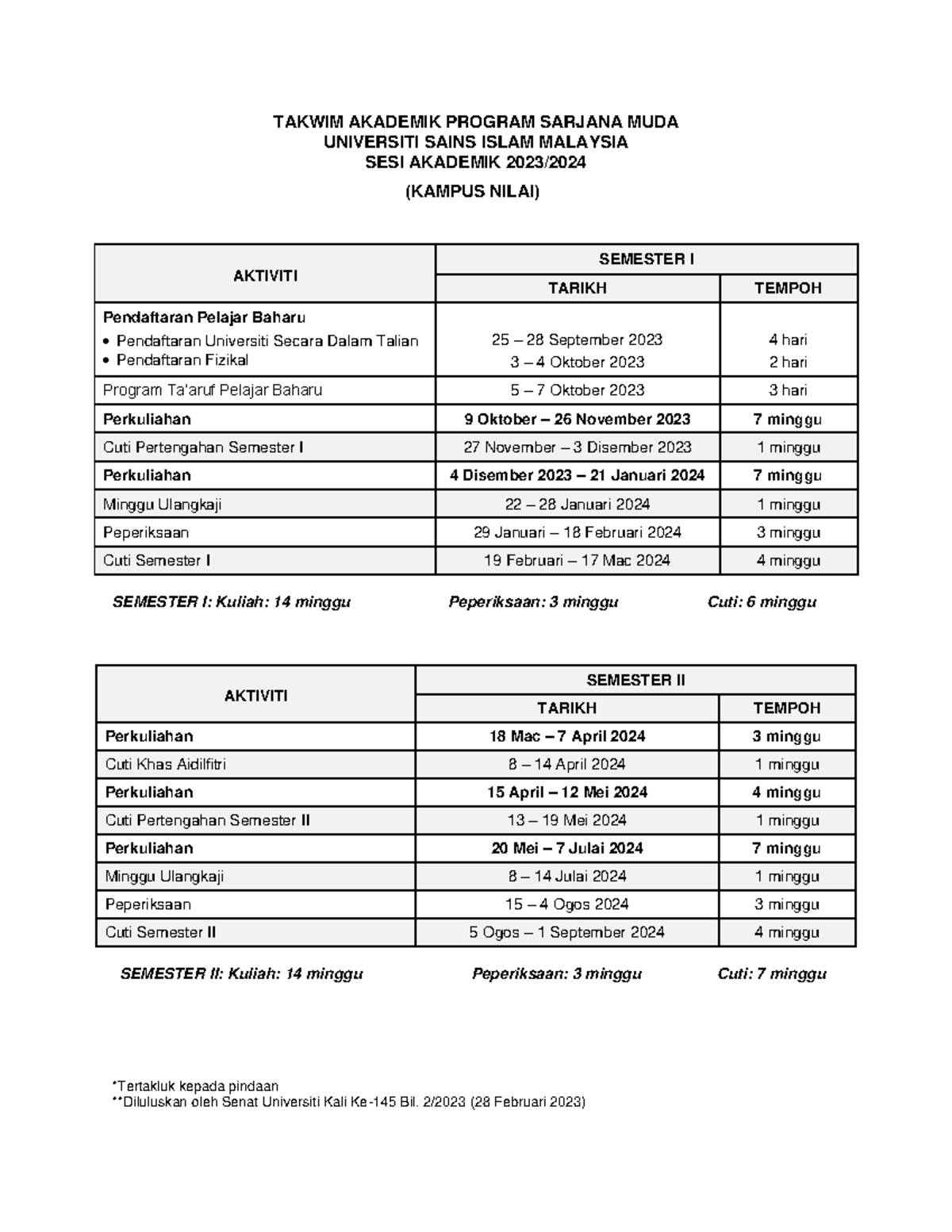 Takwim-Akademik-2023 2024- Nilai-Senat-Feb-2023 - TAKWIM AKADEMIK ...