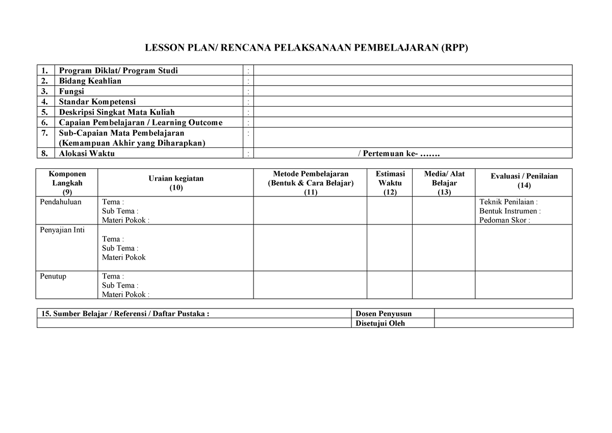 Assesement Day 2 RPP - Apa Saja - LESSON PLAN/ RENCANA PELAKSANAAN ...