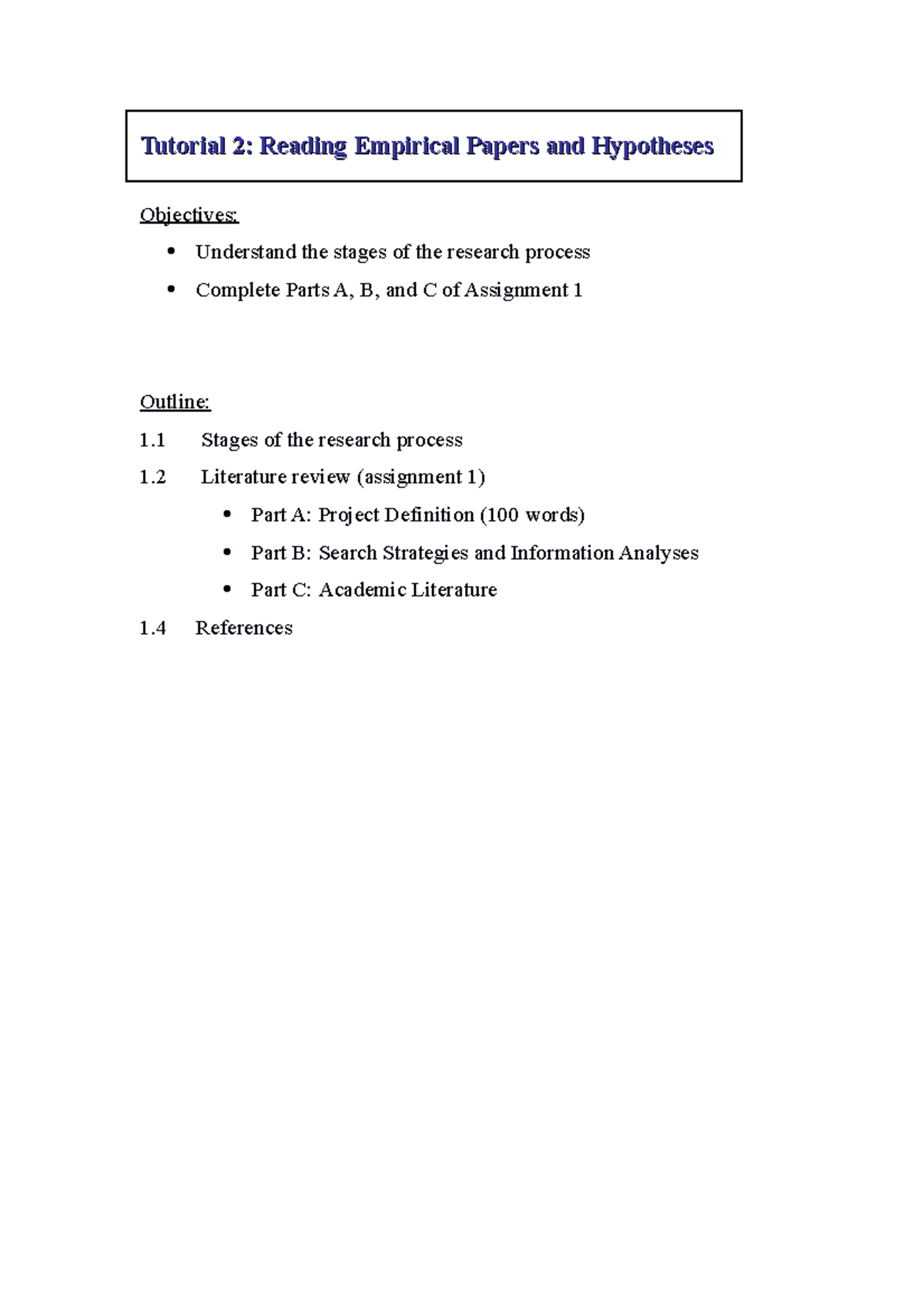 MGB220 TUT 2 - Tutorial 2 Notes - Tutorial 2: Reading Empirical Papers ...