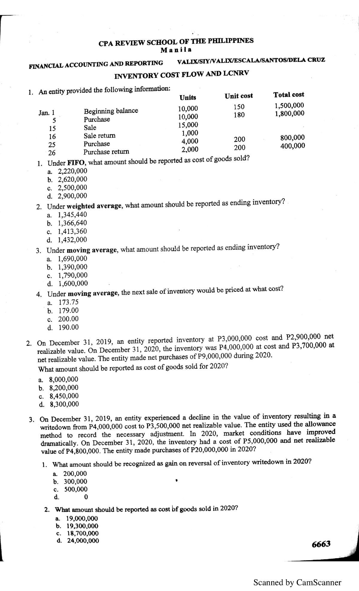 Far 6663 - Inventory Cost Flow And Lcnrv - Accounting - Scanned By 