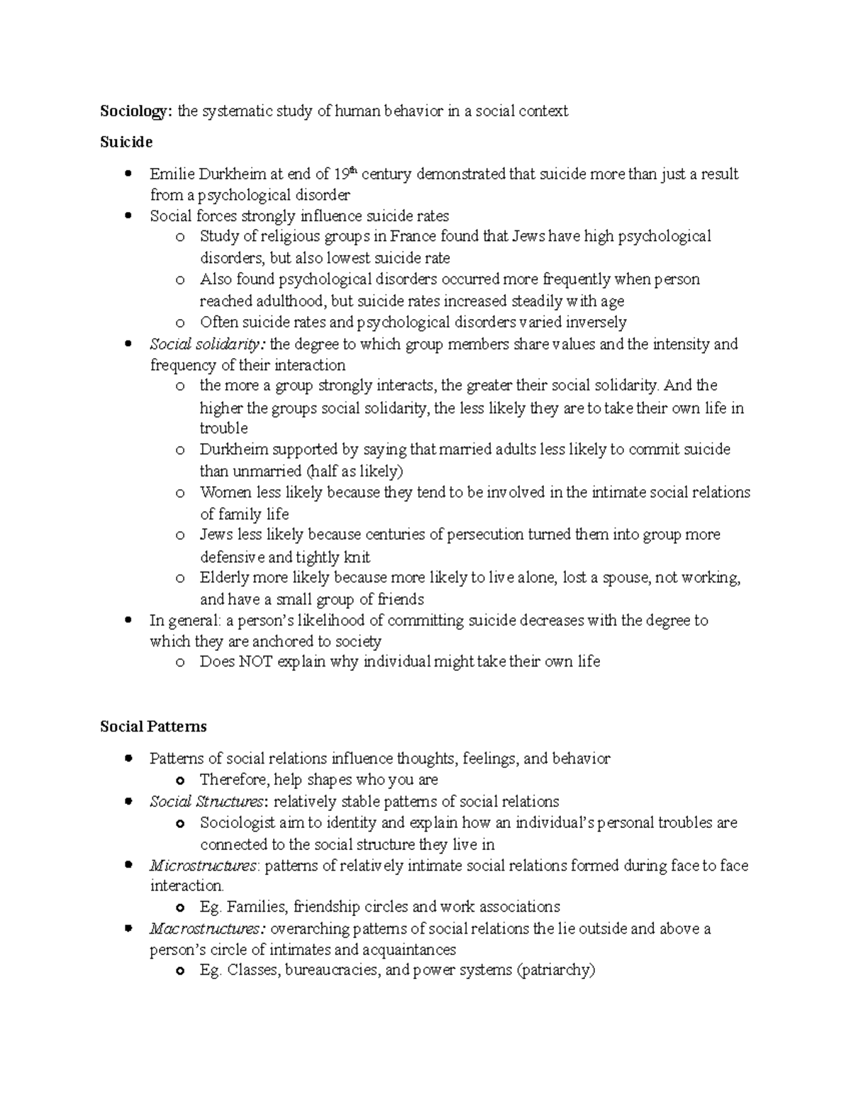 Chapter 1 - What is sociology? - Sociology: the systematic study of ...