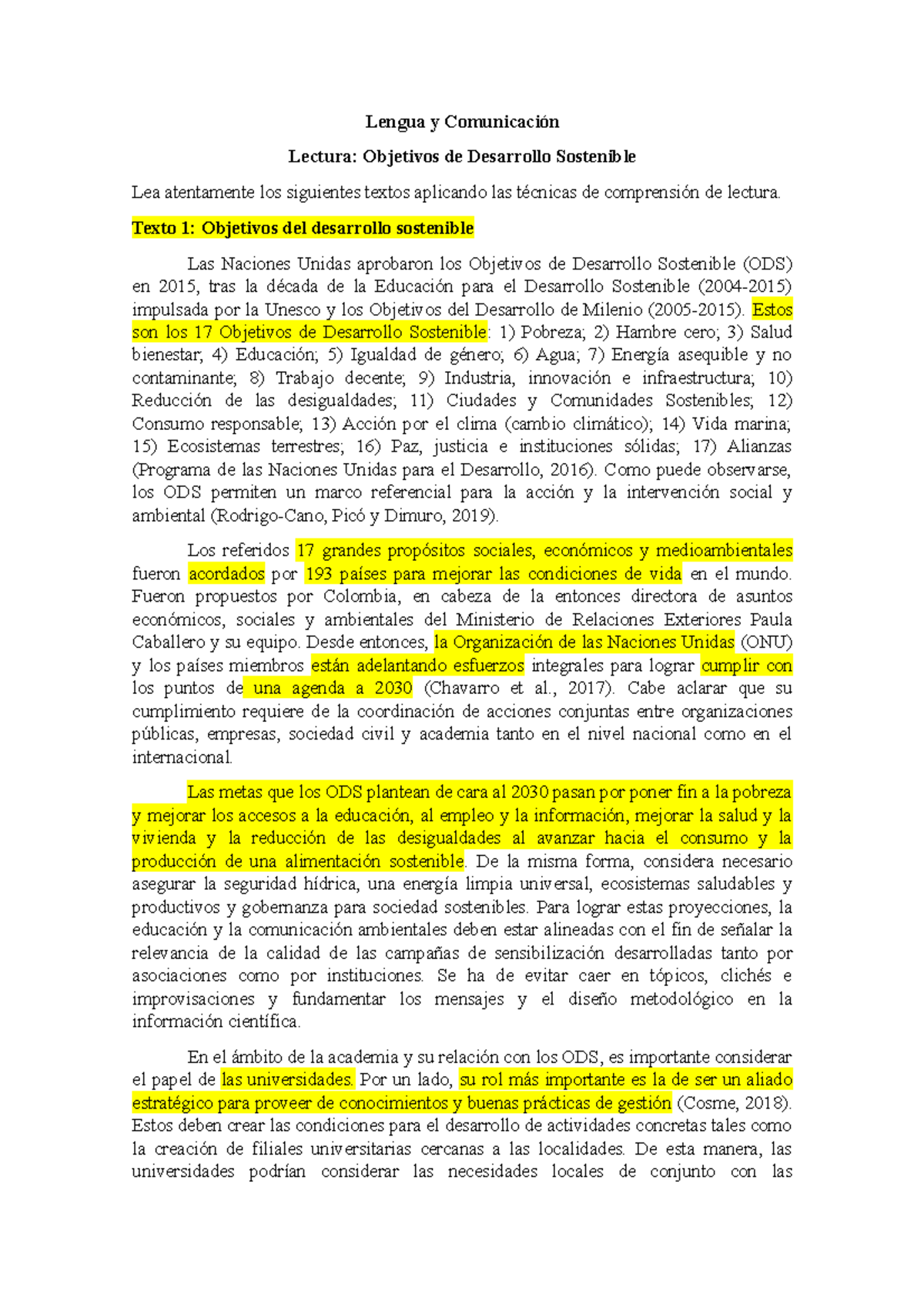 Lectura De Textos Expositivos Lengua Y Comunicación Lectura Objetivos De Desarrollo