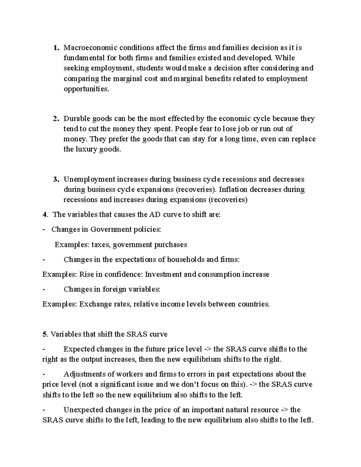 ECO Revision - Tutorial work for students in 2020. Just for reference ...