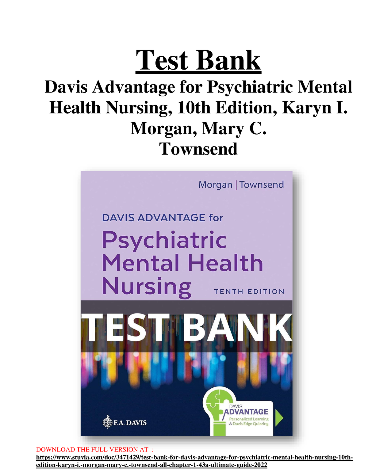 test-bank-for-davis-advantage-for-psychiatric-mental-health-nursing