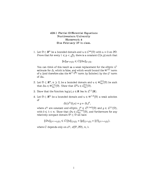 420-1 Partial Differential Equations Homework 1 - 420-1 Partial ...