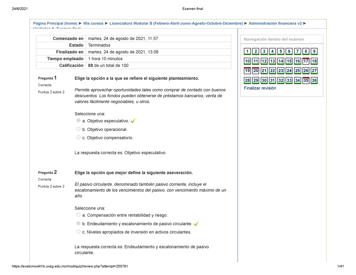 Examen Final Administracion Financiera - Página Principal (home ...