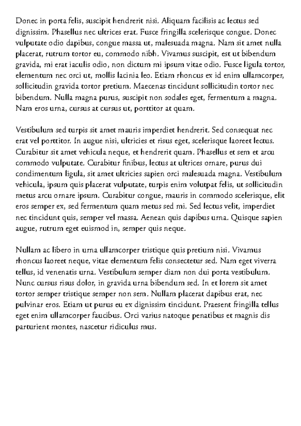 Lorem Ipsum Sample Only - Donec in porta felis, suscipit hendrerit nisi ...