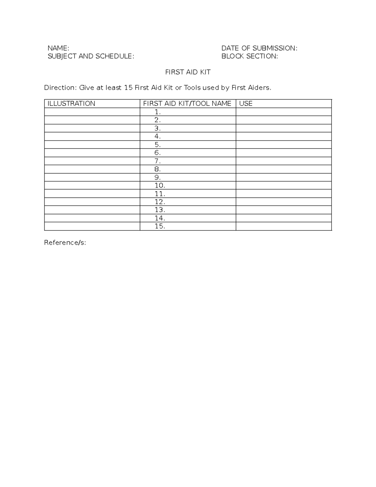 First AID - activity - Individual & Dual Sports - NAME: DATE OF ...