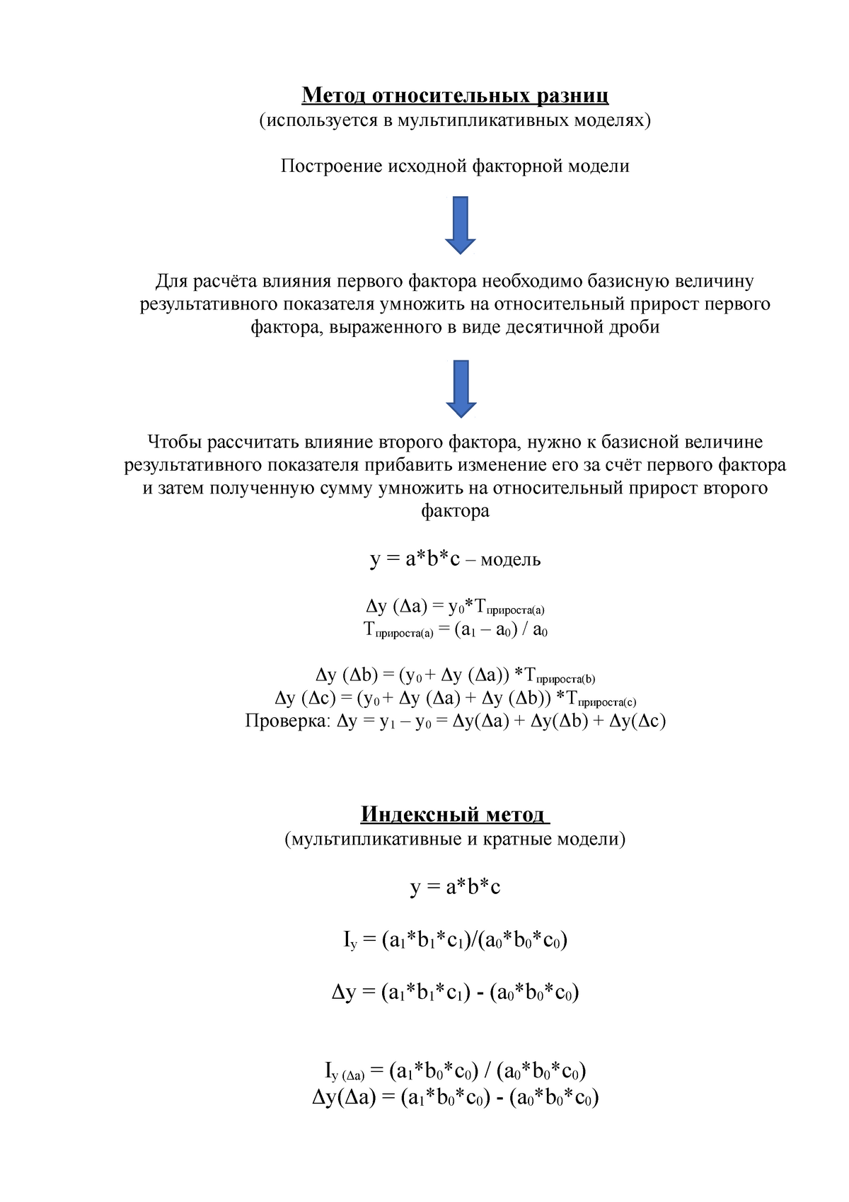 Метод относительных разниц лекция - Метод относительных разниц  (используется в мультипликативных - Studocu
