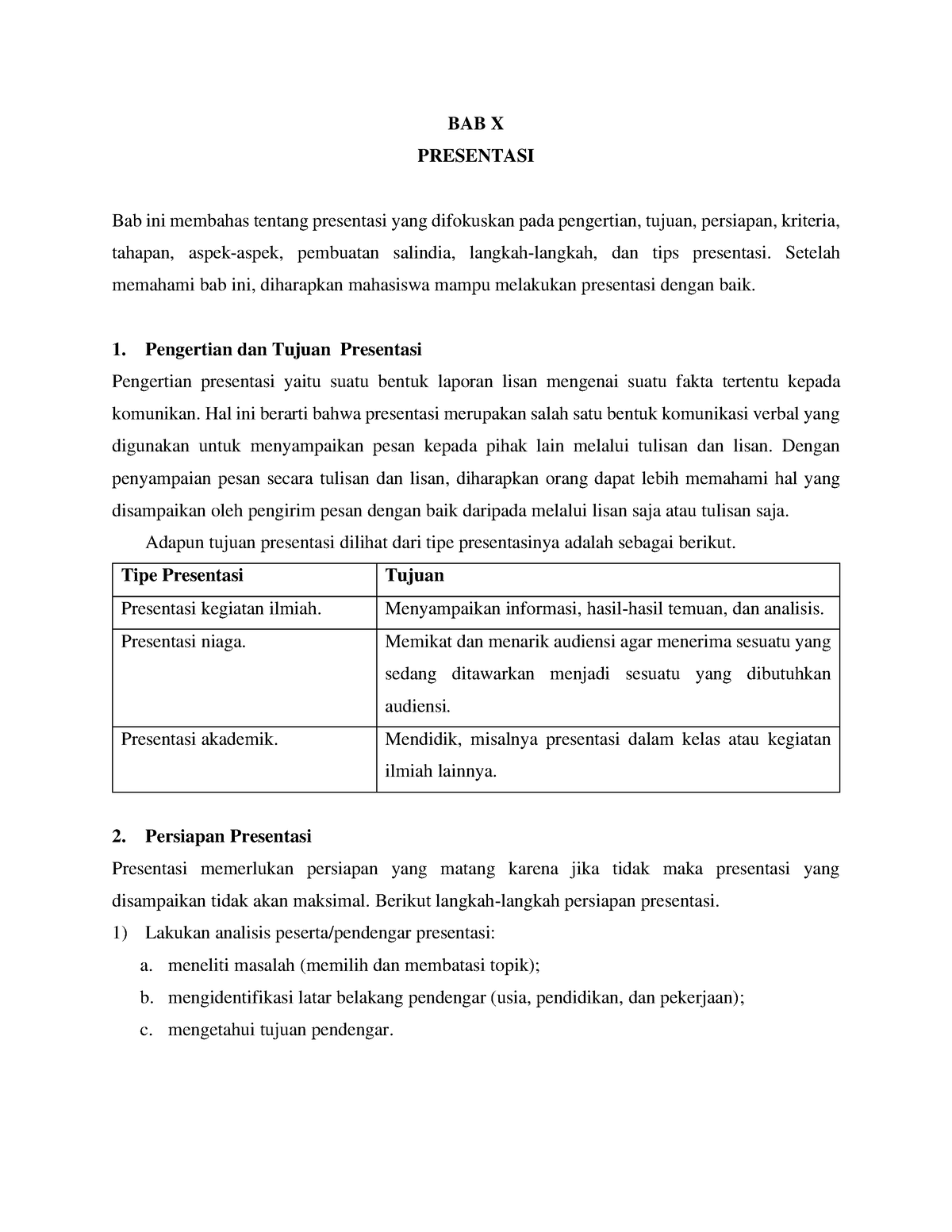 Materi PB 10 Presentasi - BAB X PRESENTASI Bab Ini Membahas Tentang ...