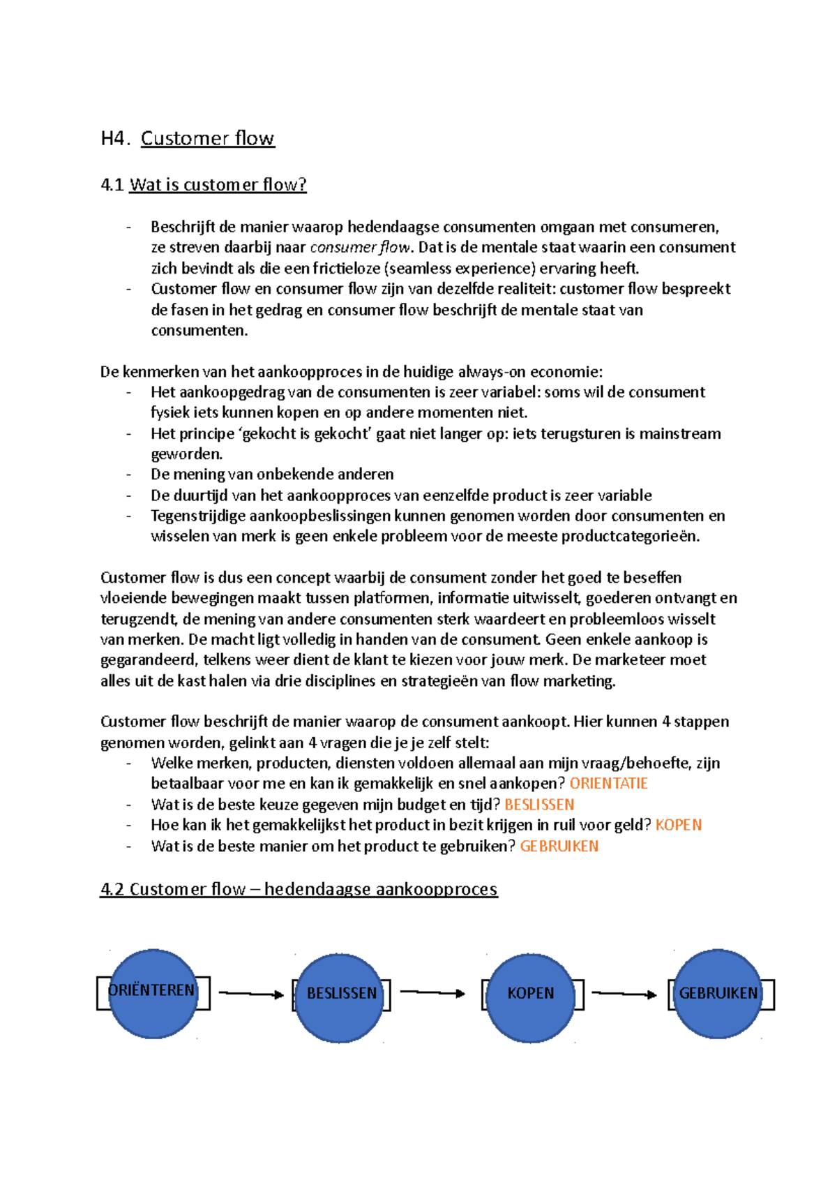 Marketing GO WITH THE FLOW - H4. Customer flow 4 Wat is customer flow ...