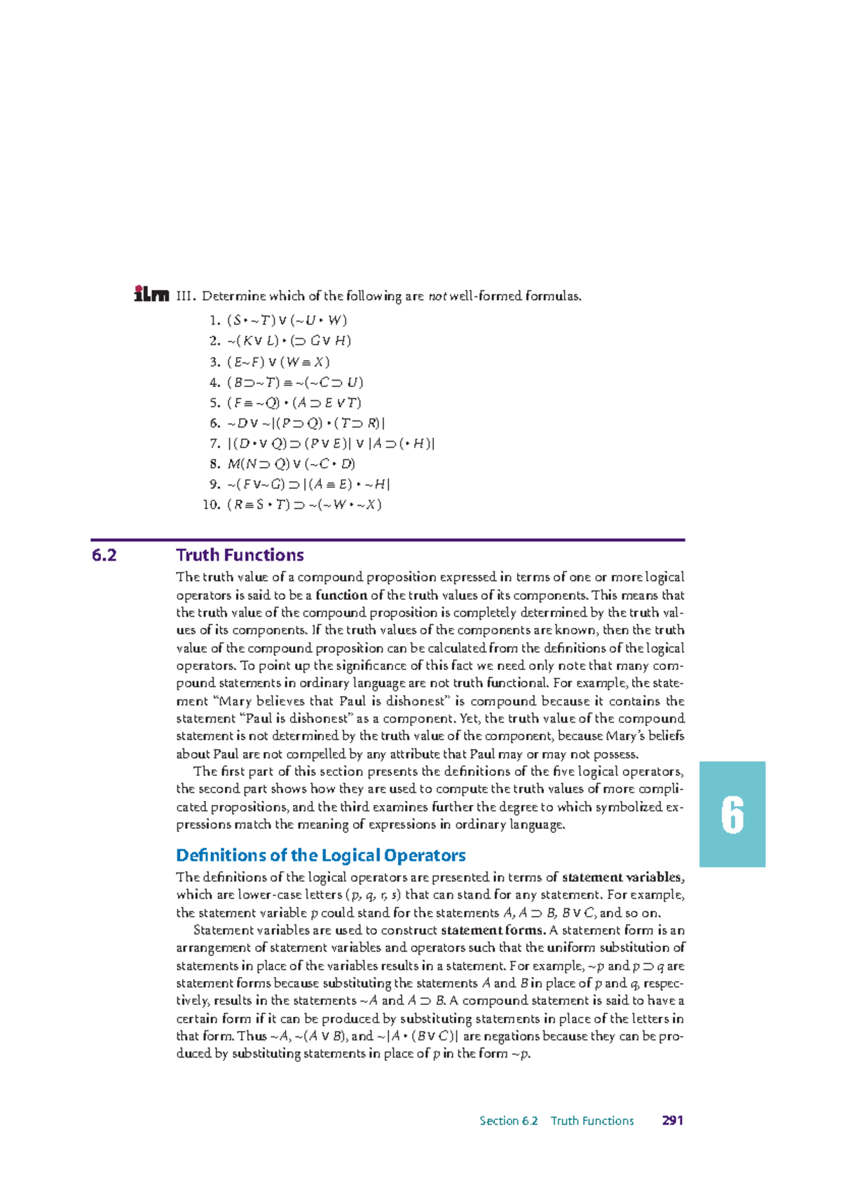 6.2 truth functions - logic notes - III. Determine which of the ...