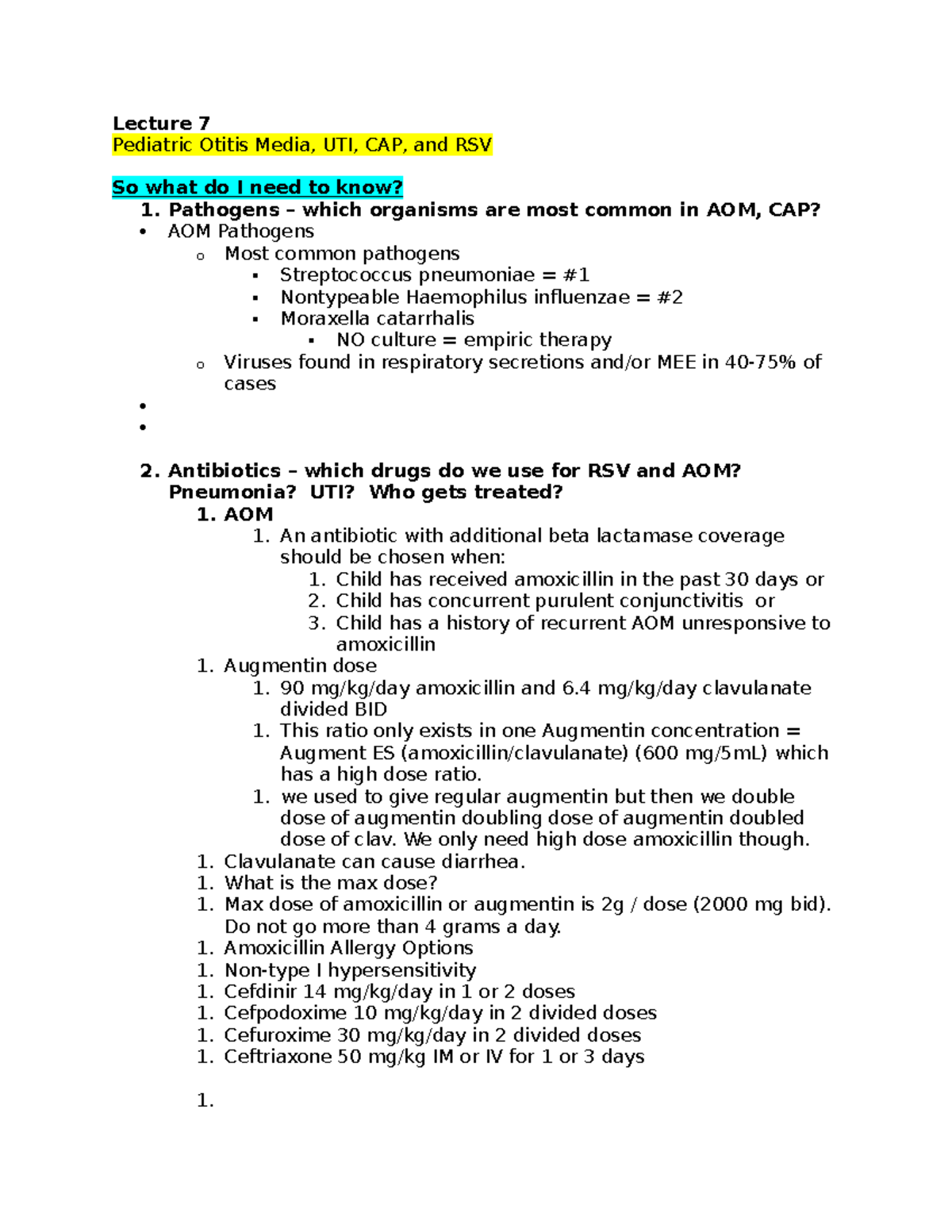 ID Exam 4 Lecture 7 - Comprehensive Notes of Infectious Disease ...