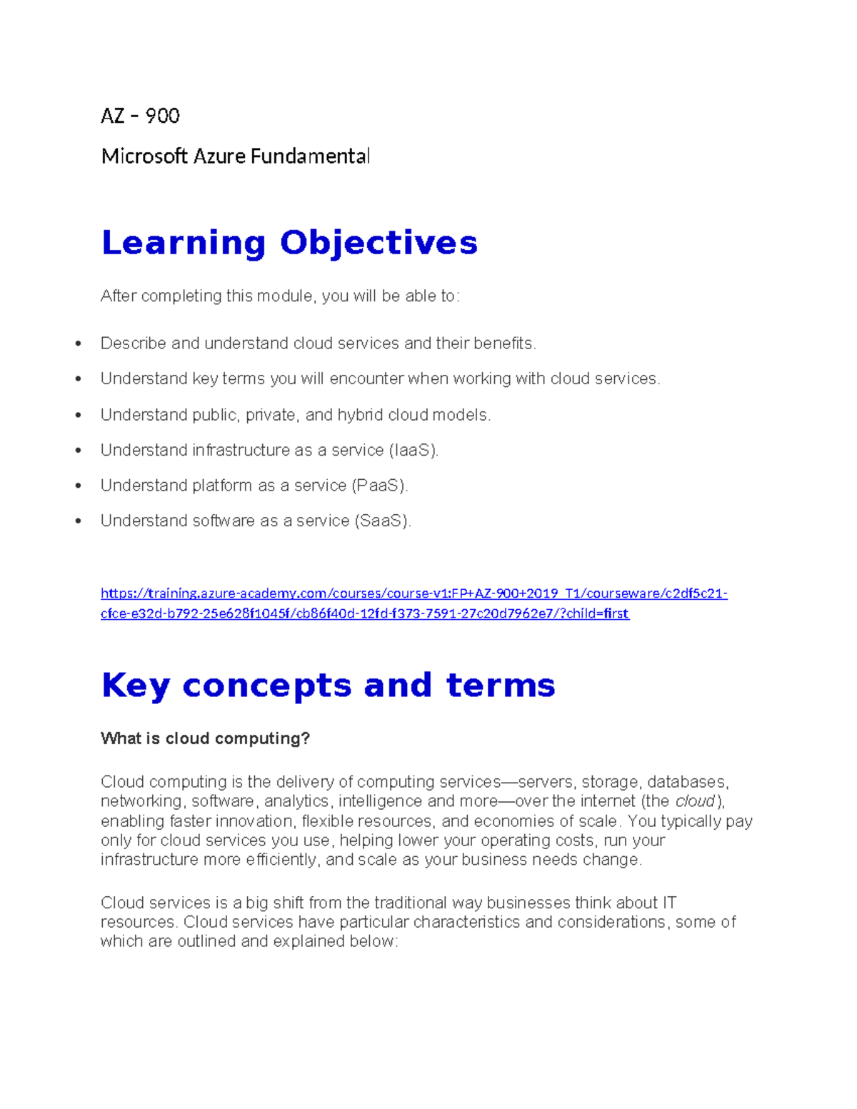 Az900 azure fundamental - AZ – 900 Microsoft Azure Fundamental Learning ...