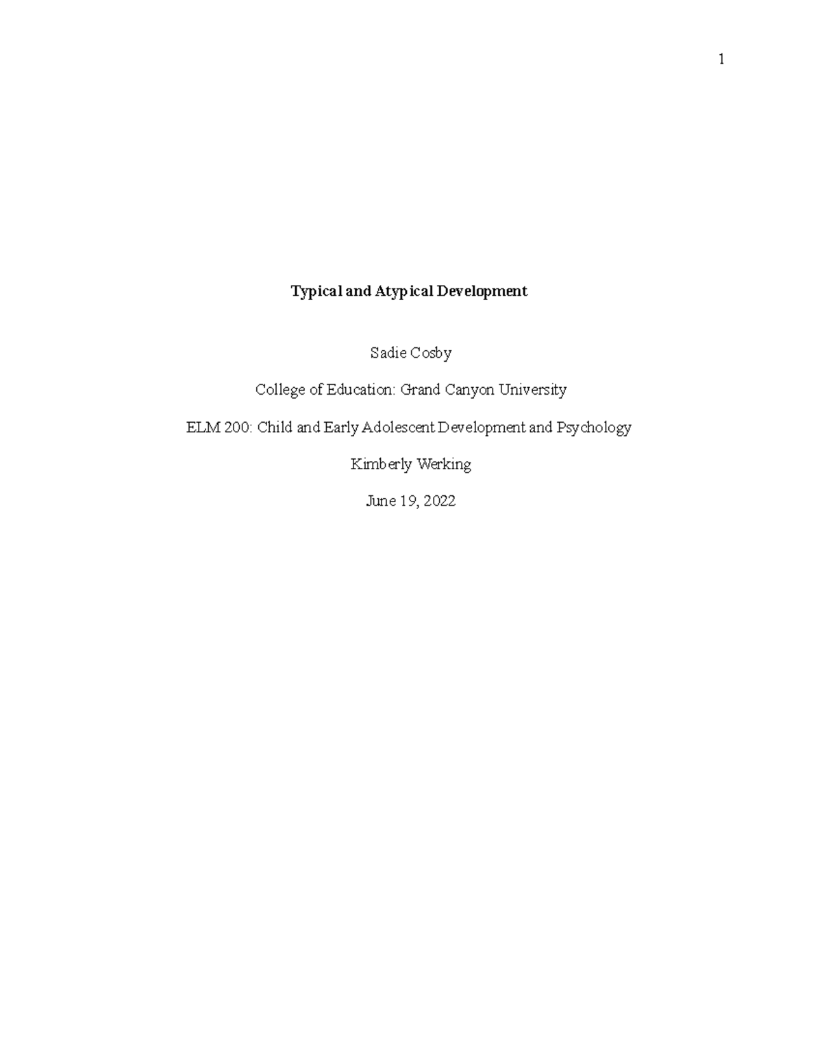 APA 7th Topic 3 Template - Typical and Atypical Development Sadie Cosby ...