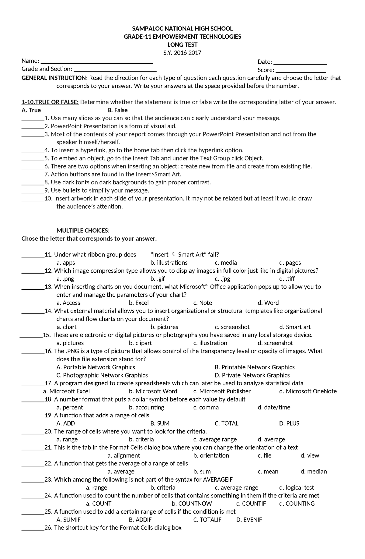 2nd-quarterly-exam-empowerment-technologies-sampaloc-national-high