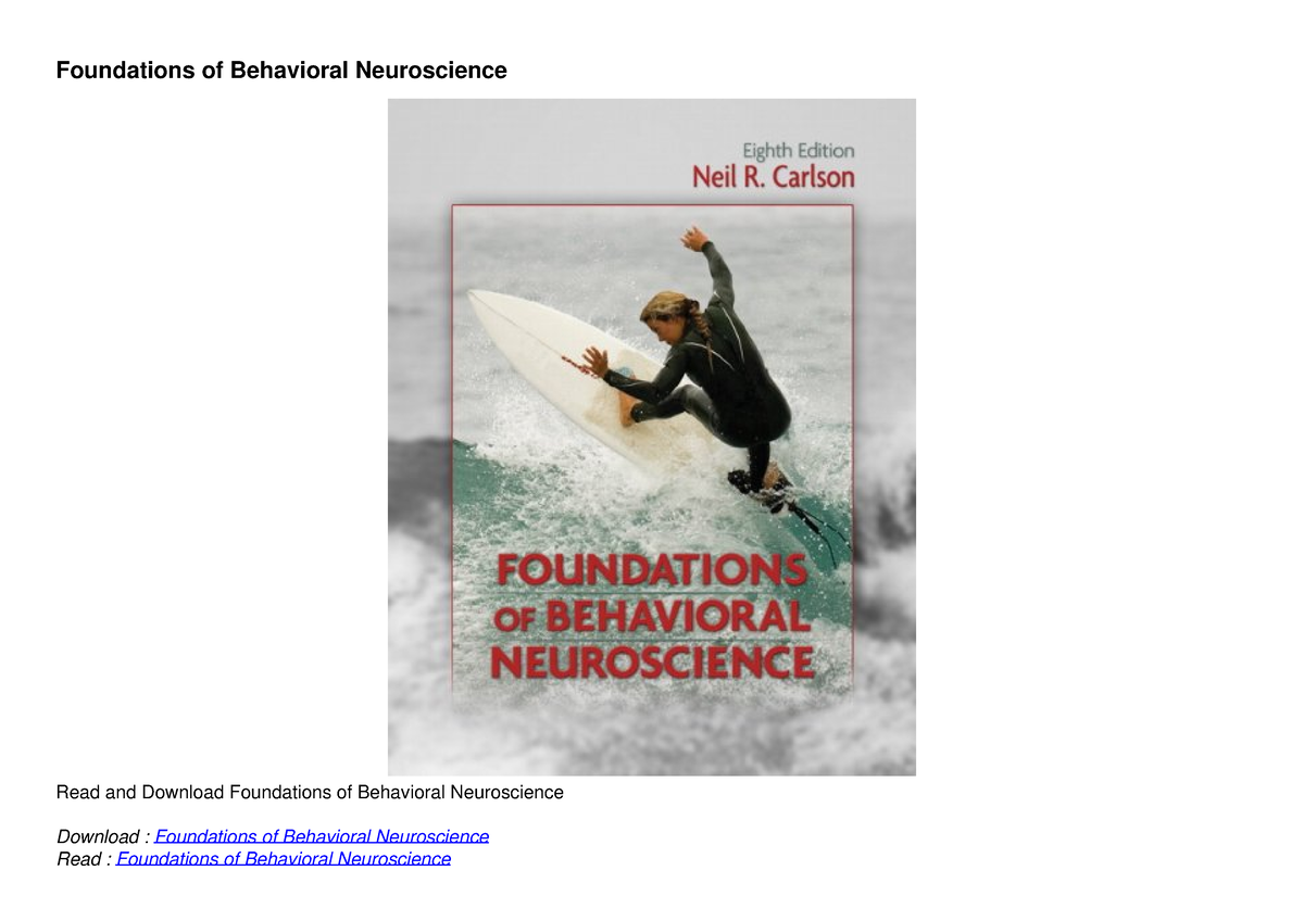 PDF/READ Foundations Of Behavioral Neuroscience - Foundations Of ...