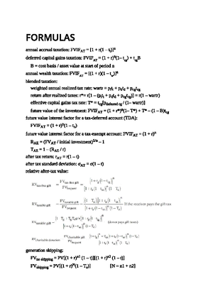 Finance Cheat Sheet 4 - Studocu