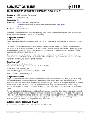 42177 Image Processing and Pattern Recognition - 42177 Image Processing ...