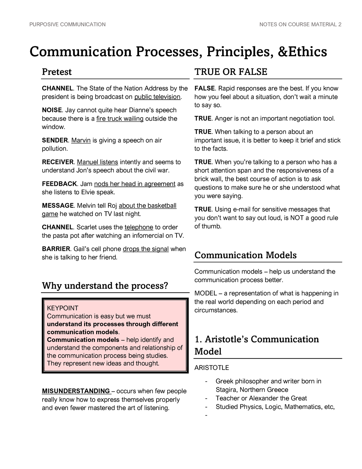 Cm02 Communication Processes Principles And Ethics Communication Processes Principles 