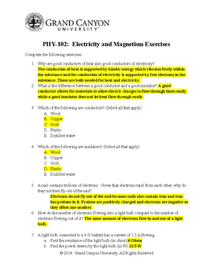 PHY 102 RS Energyand Circular Motion Exercises - PHY-102: Energy and ...
