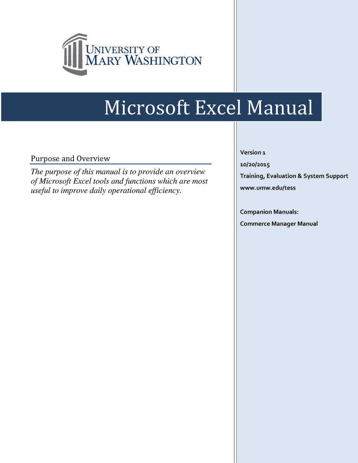 Excel-Manual 1 - Microsoft Excel Is A Spreadsheet Application That Is ...