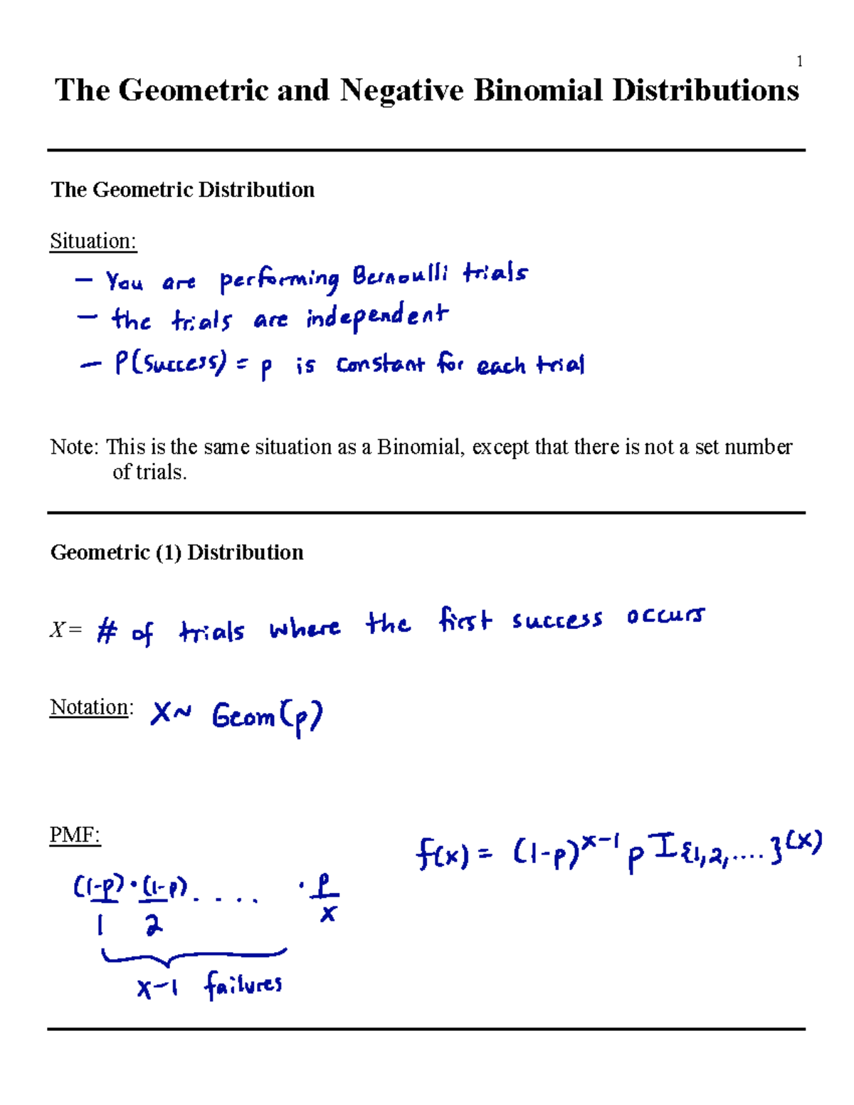 Geom Neg Binom - The Geometric And Negative Binomial Distributions The ...