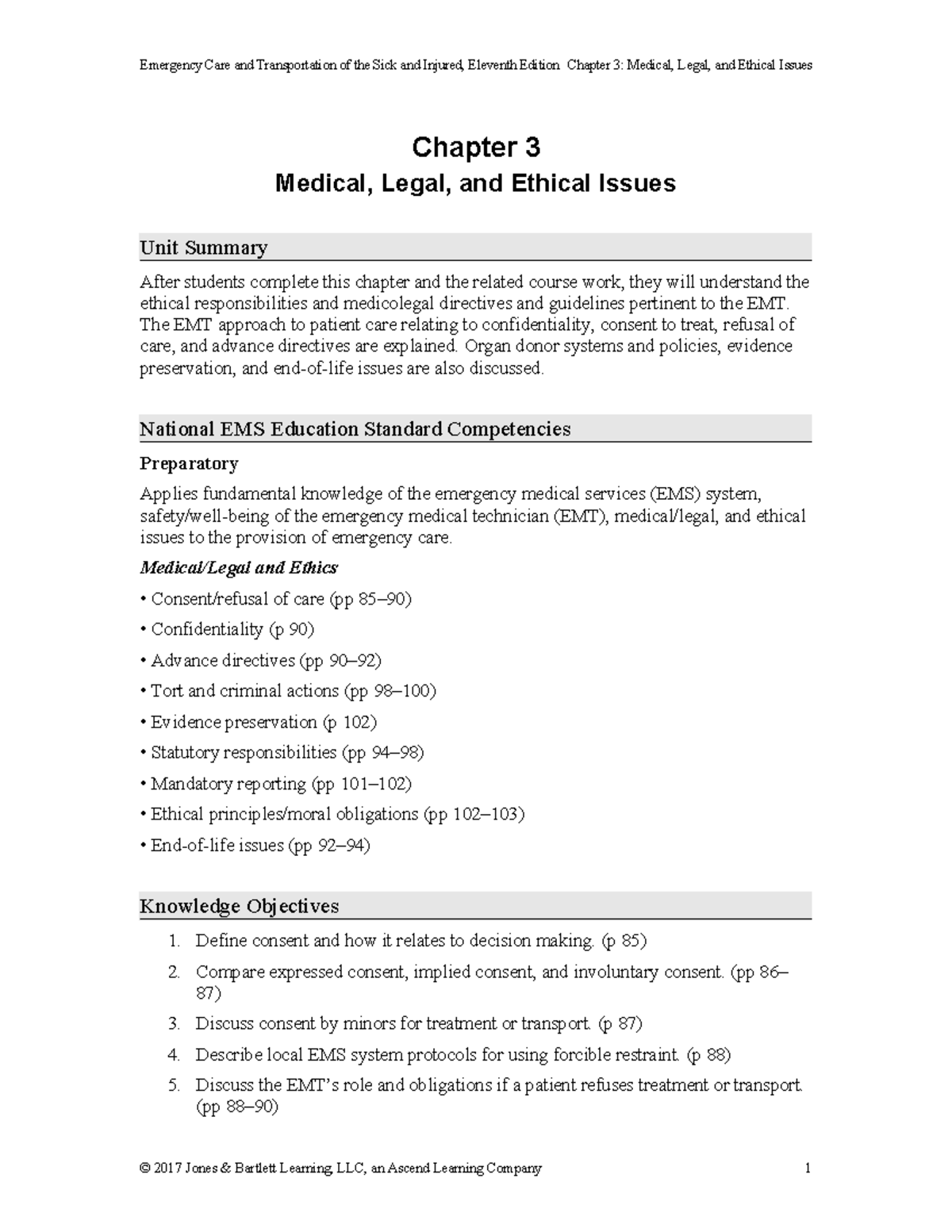 9781284106916 LOCP CH03 - Chapter 3 Medical, Legal, and Ethical Issues ...