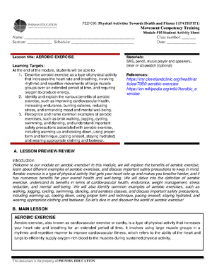 Physical education - Exercise - Interchangeably with the term “Physical ...