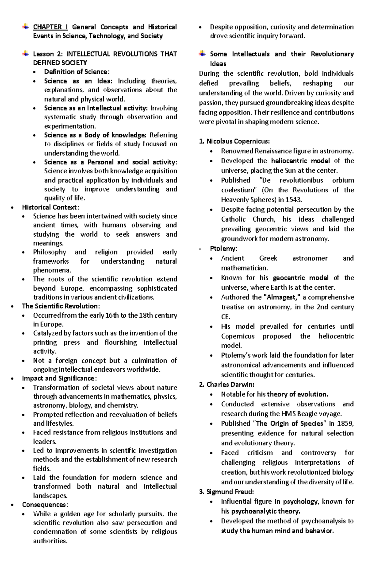 Sts reviewer - CHAPTER I General Concepts and Historical Events in ...