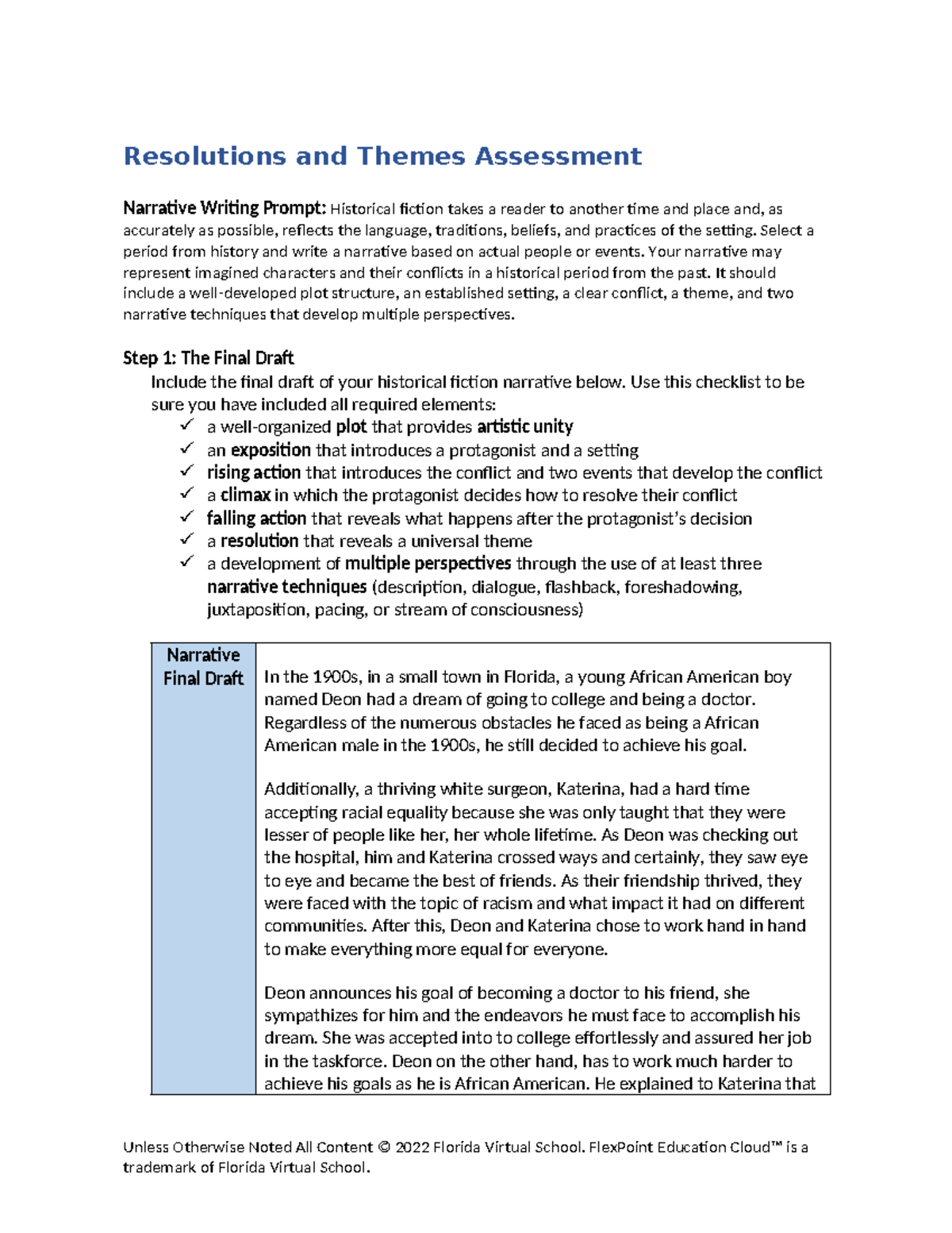 Resolutions and themes - Select a period from history and write a ...