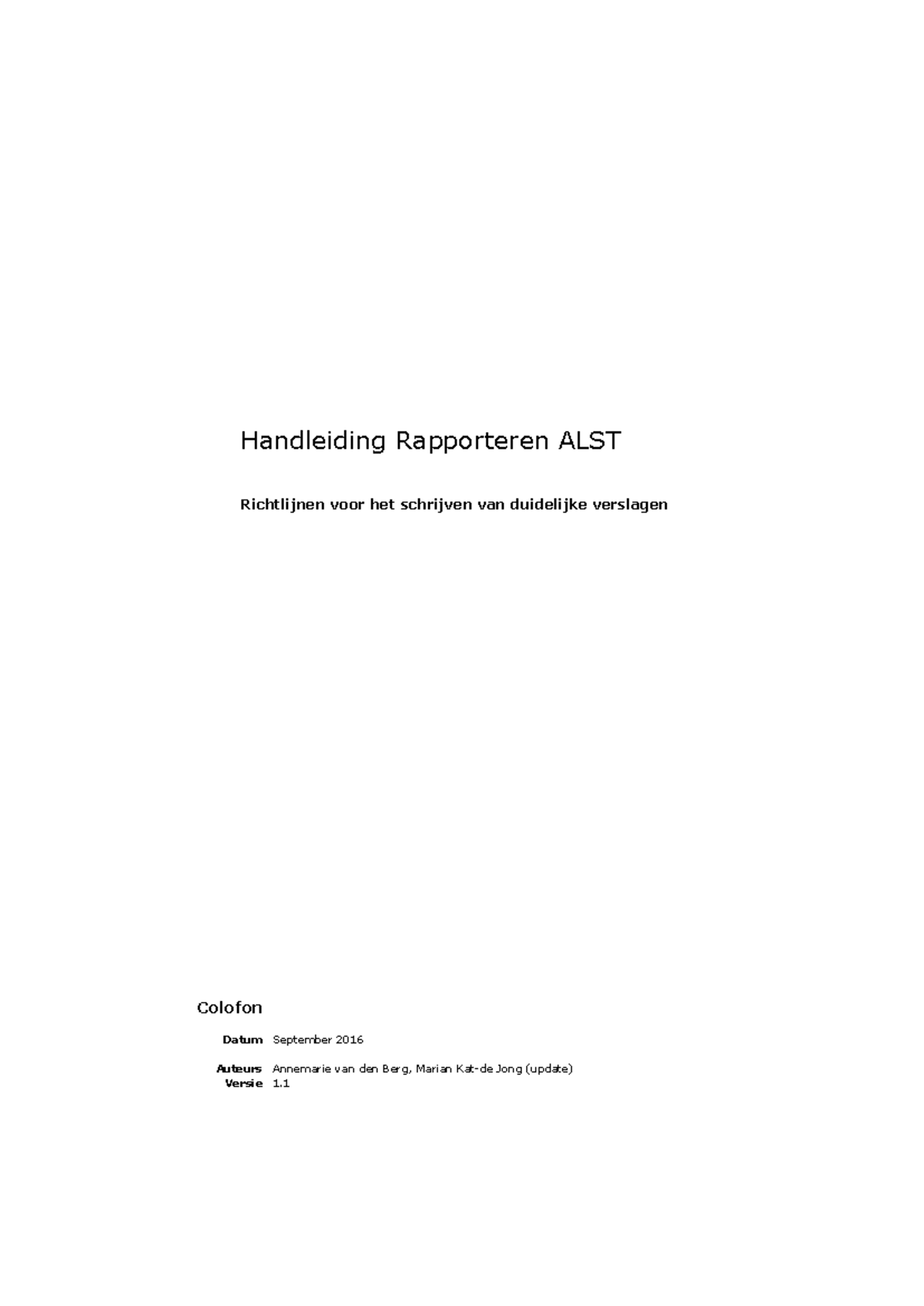 Studenthandleiding Schriftelijk Rapporteren - Handleiding Rapporteren ...