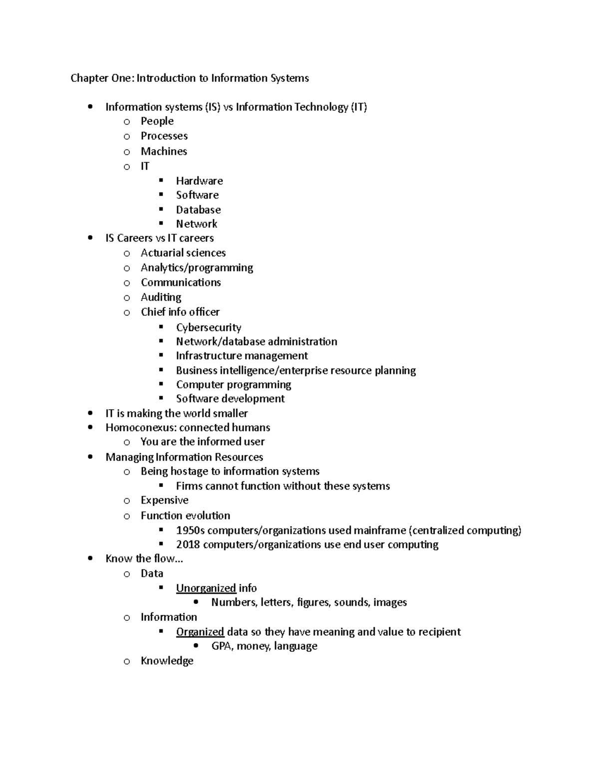 Test 1 Review - All The Notes For Test 1 In The Class - Chapter One ...