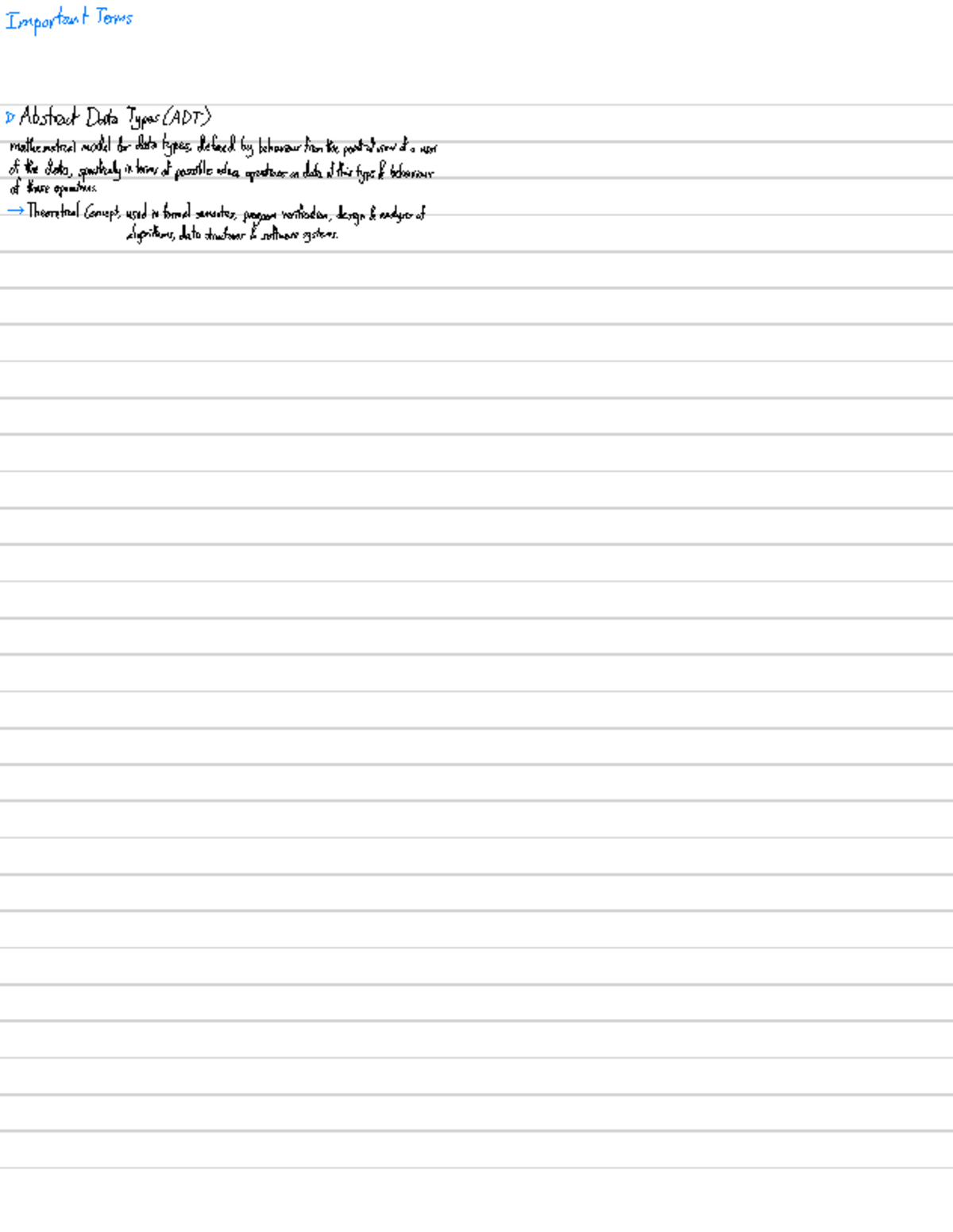 2040s Notes AY24/25 S1 - Important Terms Abstract Data Types (ADT ...
