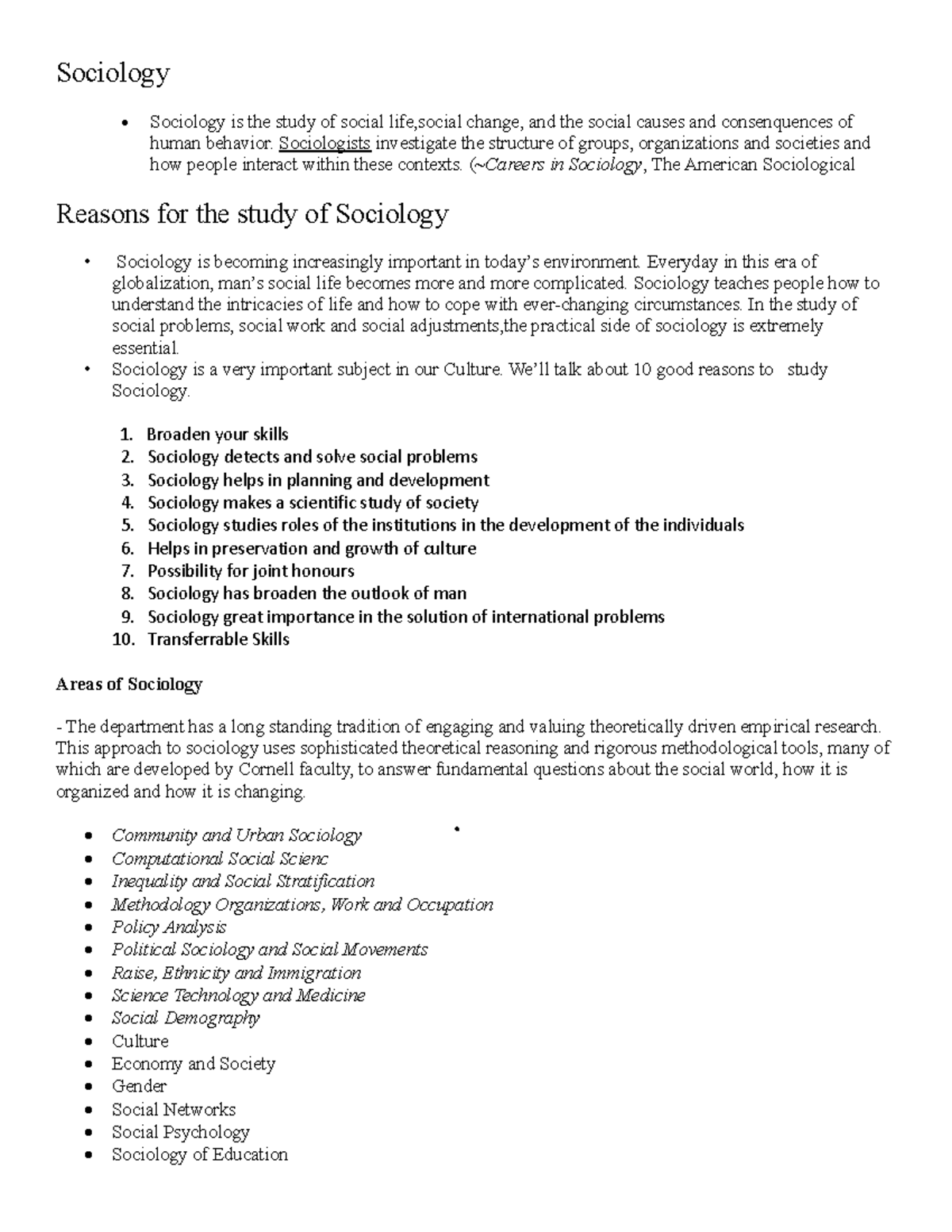 Sociology - Sociology Sociology is the study of social life,social ...