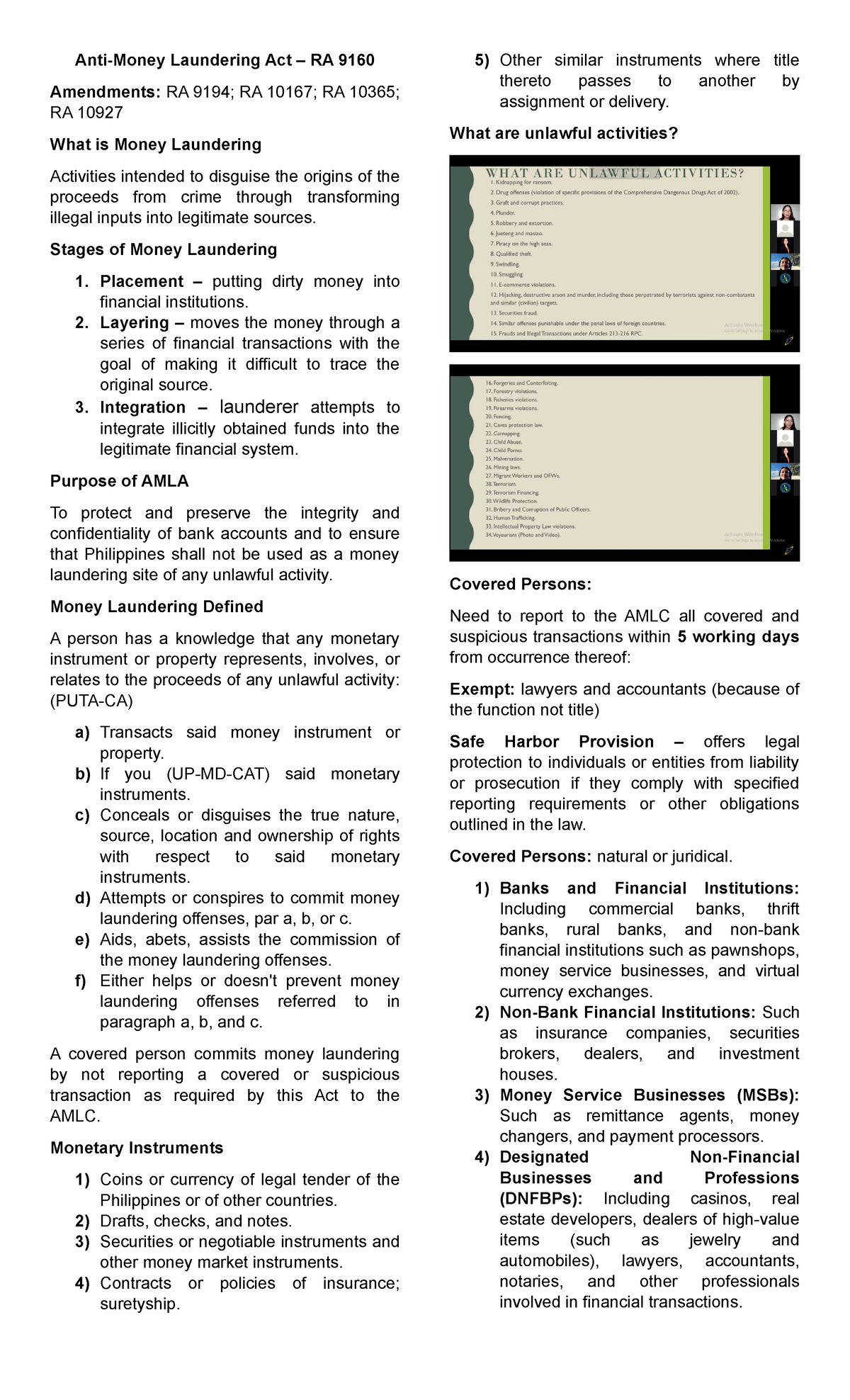 AMLA - Yuhhhhh - Anti-Money Laundering Act – RA 9160 Amendments: RA ...