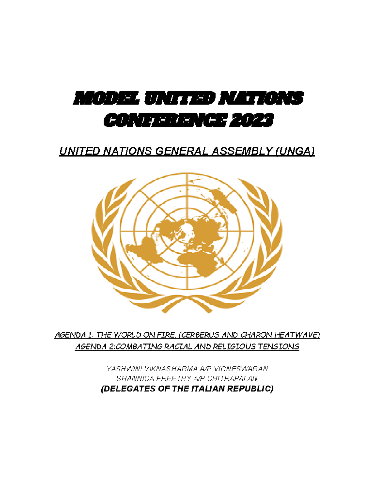 HELP MUN Conference 2023-UNGA - MODEL UNITED NATIONS CONFERENCE 2023 ...