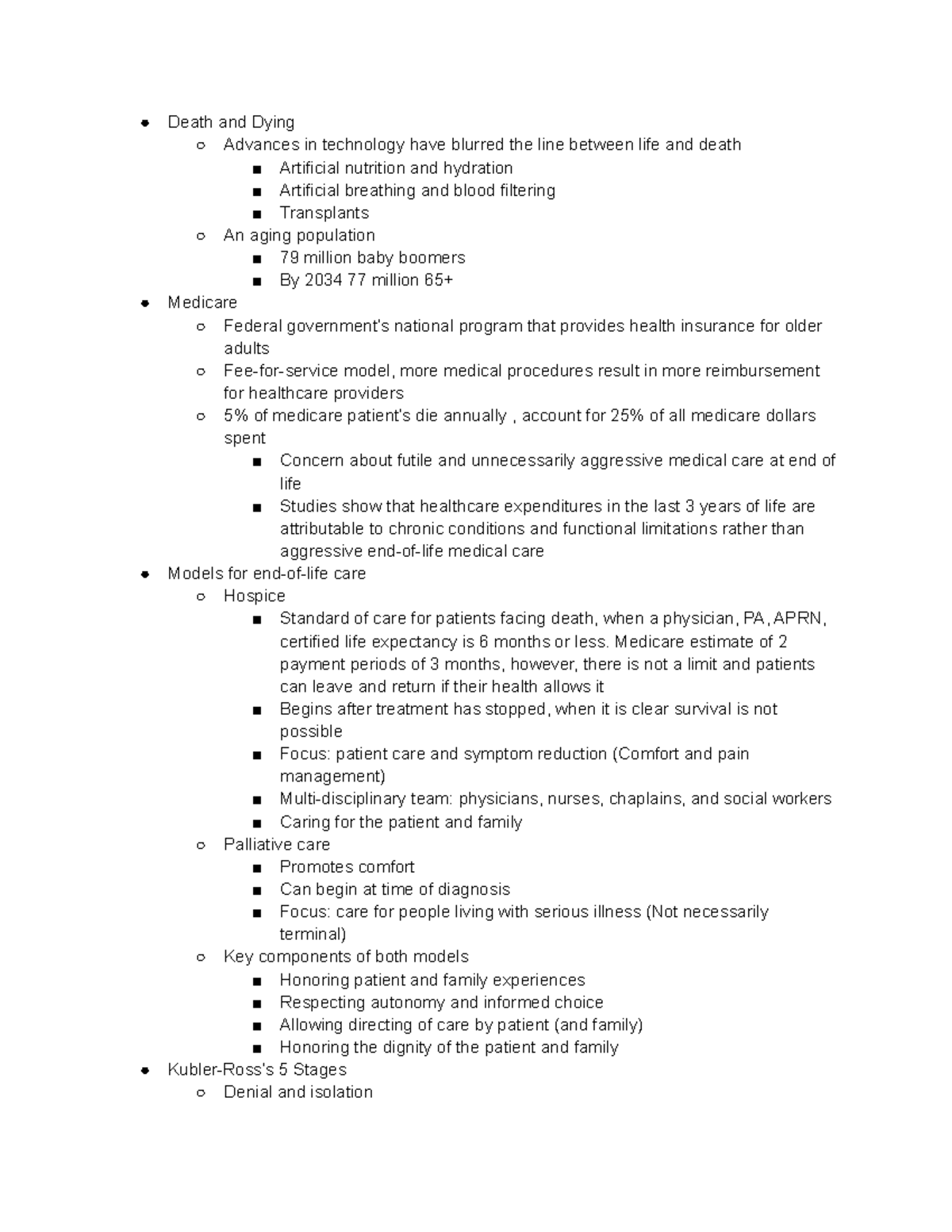 Dying, Death, and Grieving Notes - Death and Dying Advances in ...