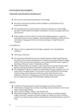 Summary Knowledge Management: Lecture 1-10 - Door Jordy Herberichs ...