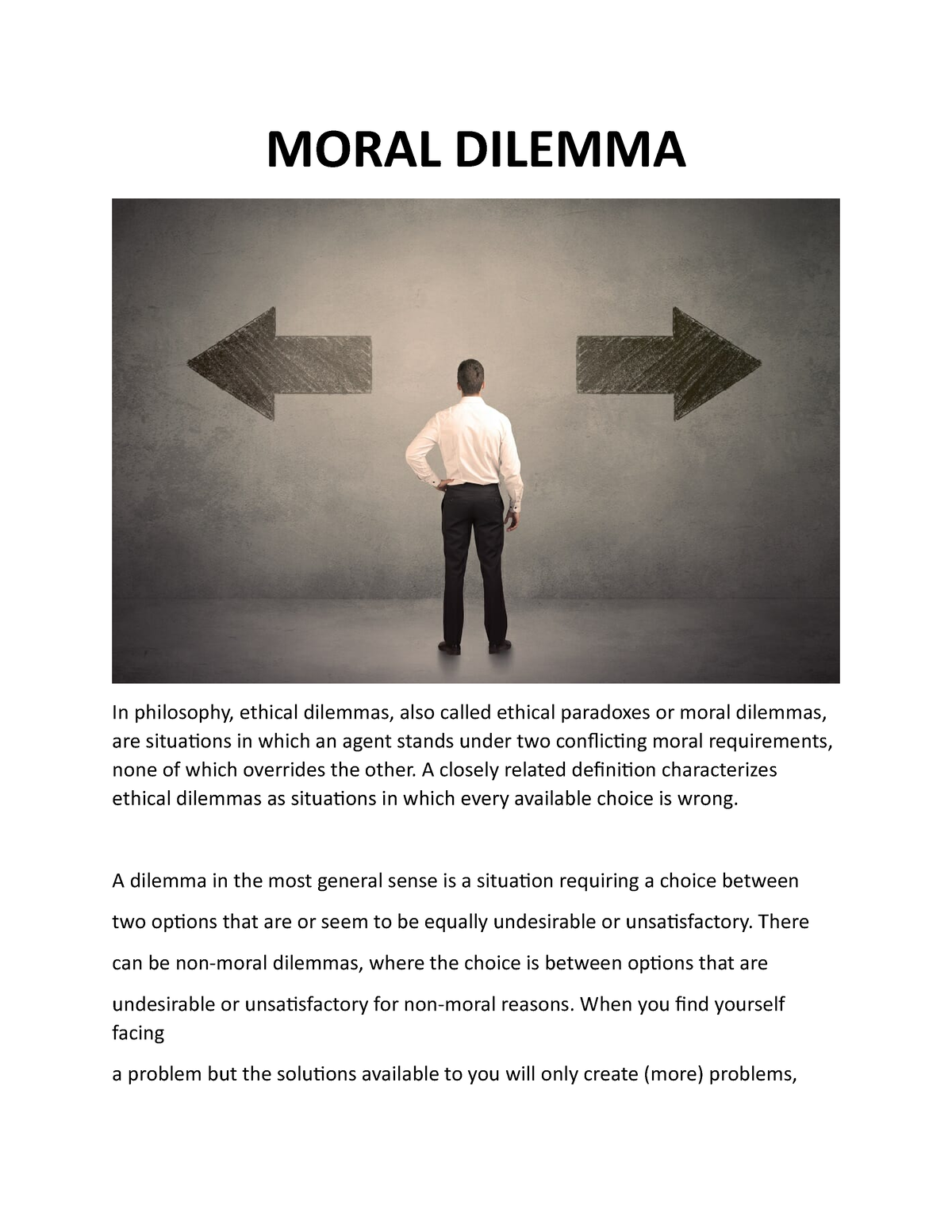 moral dilemma topics for essays
