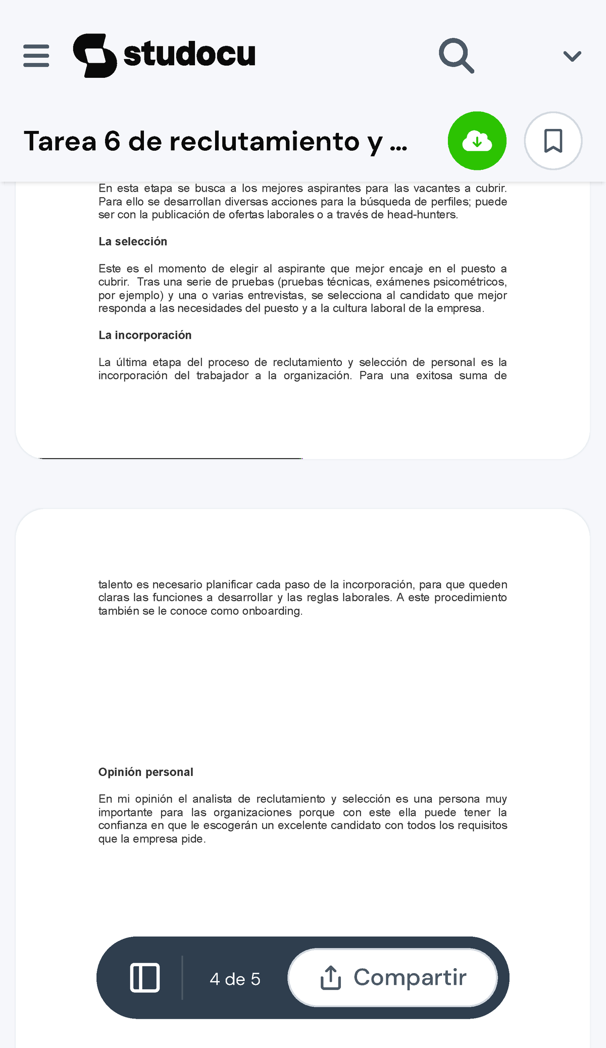 Tarea 6 De Reclutamiento Y Seleccion Del Personal - Universidad Abierta ...