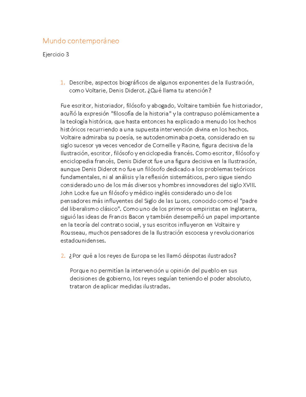 Mundo Contemporáneo Ej 3 Mundo Contempor·neo Ejercicio 3 Describe Aspectos Biogr·ficos De 3554