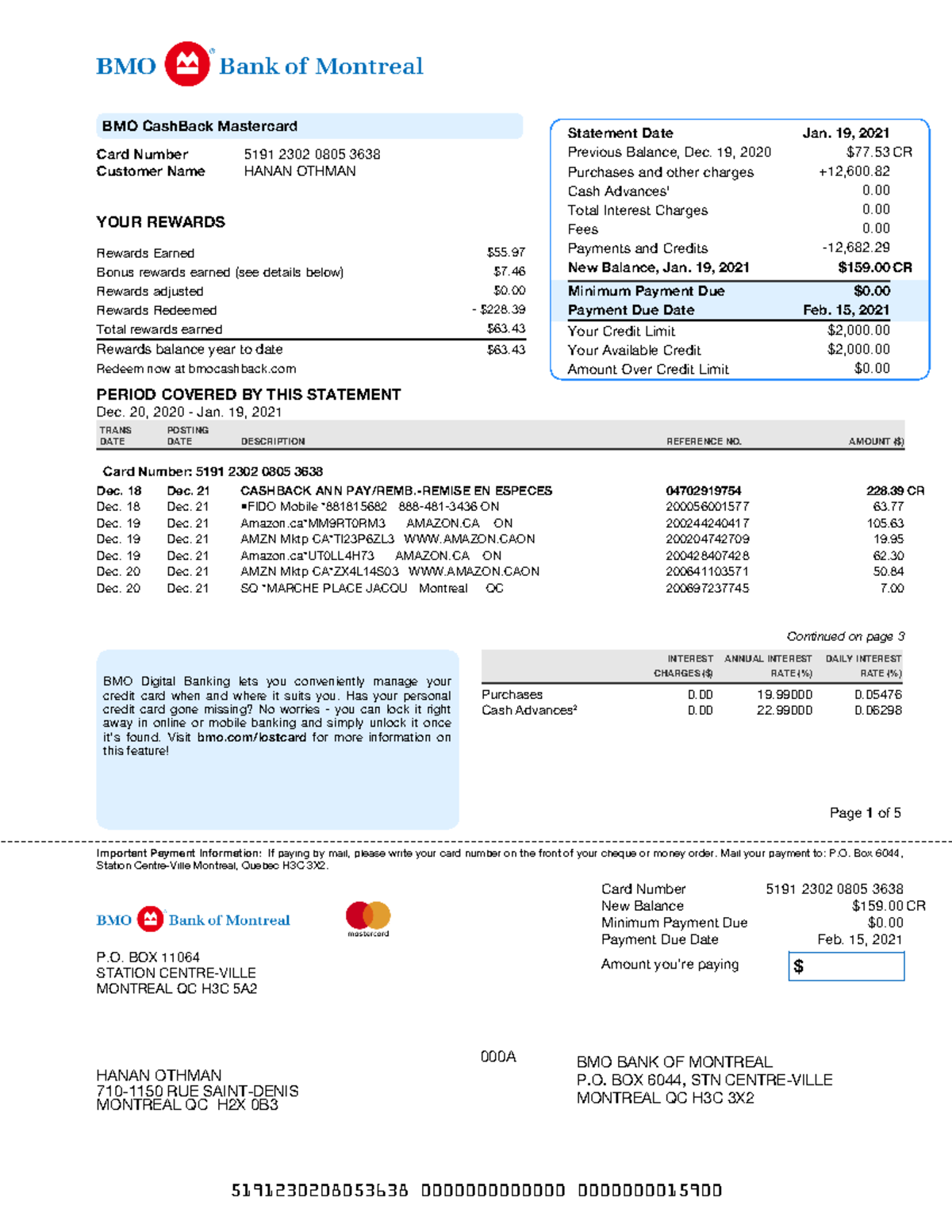 522407635 e Statement 2021 01 19 - Page 1 of 5 INTEREST CHARGES ...