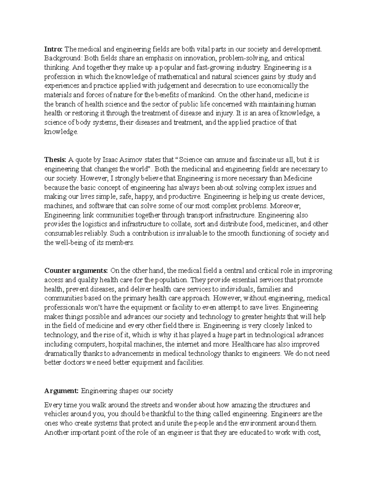 Reference Position Paper - Intro: The medical and engineering fields ...