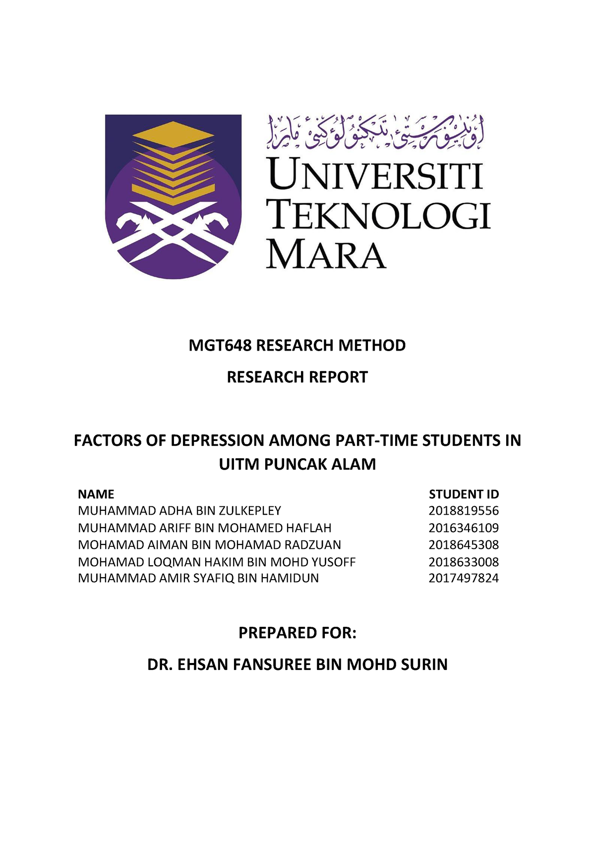 Research Final Report 9.02.2022 - Terplaing Latest - MGT648 RESEARCH ...