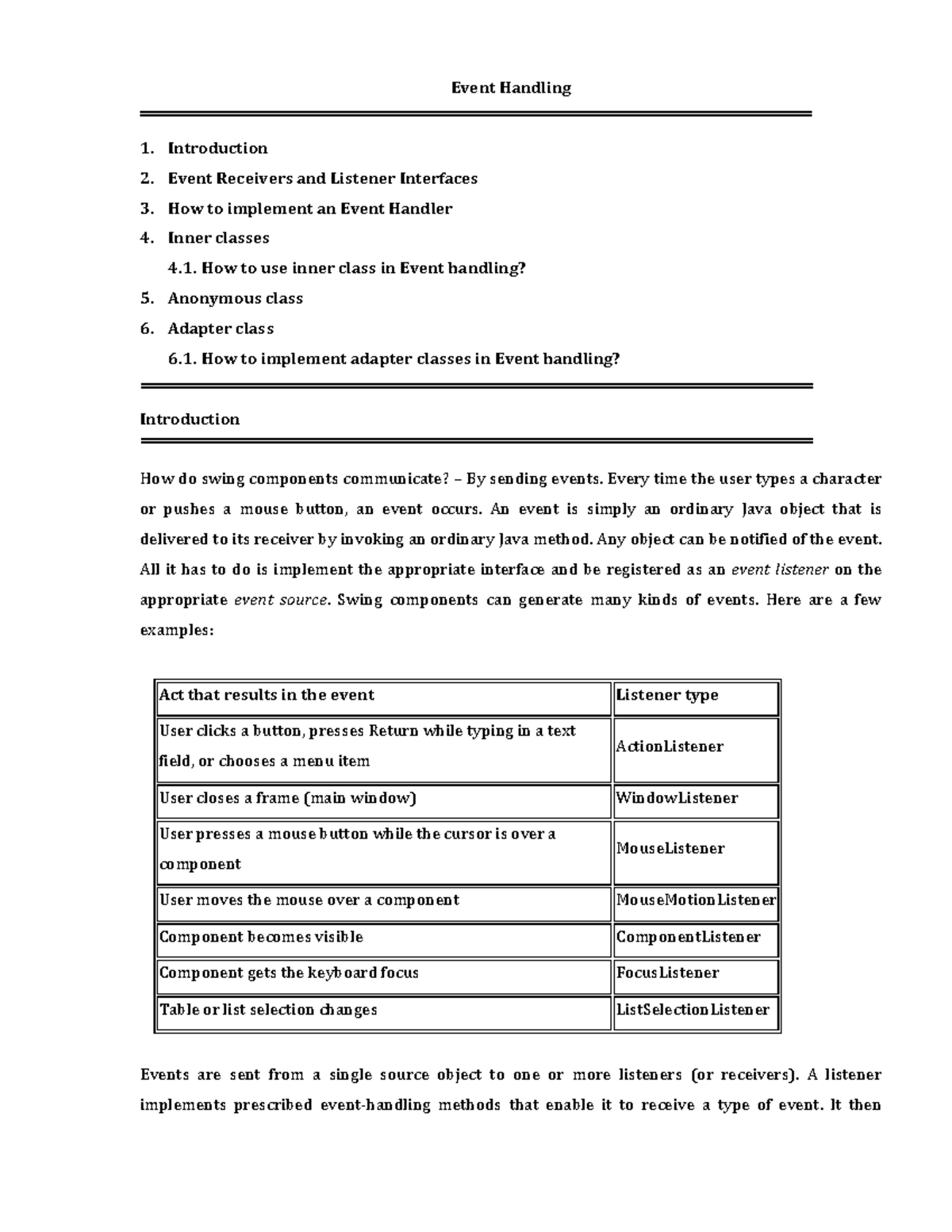 Event Handling in java programming - Event Handling 1. Introduction 2 ...
