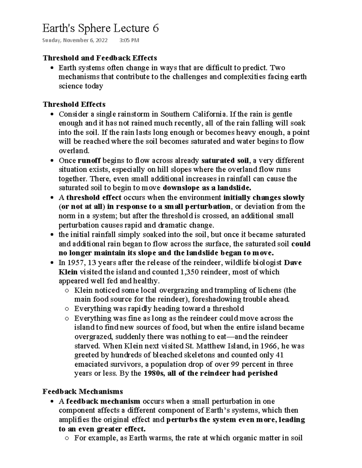 Threshold and Feedback Effects 6 Threshold and Feedback Effects Earth