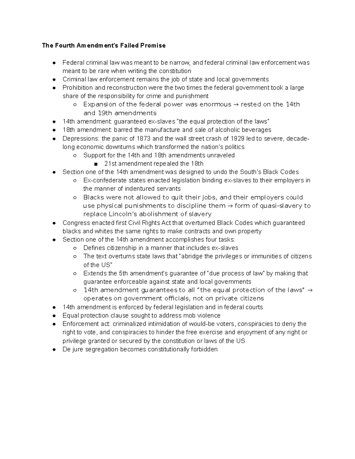Stuntz Chapter 4 Reading Notes - The Fourth Amendment’s Failed Promise ...