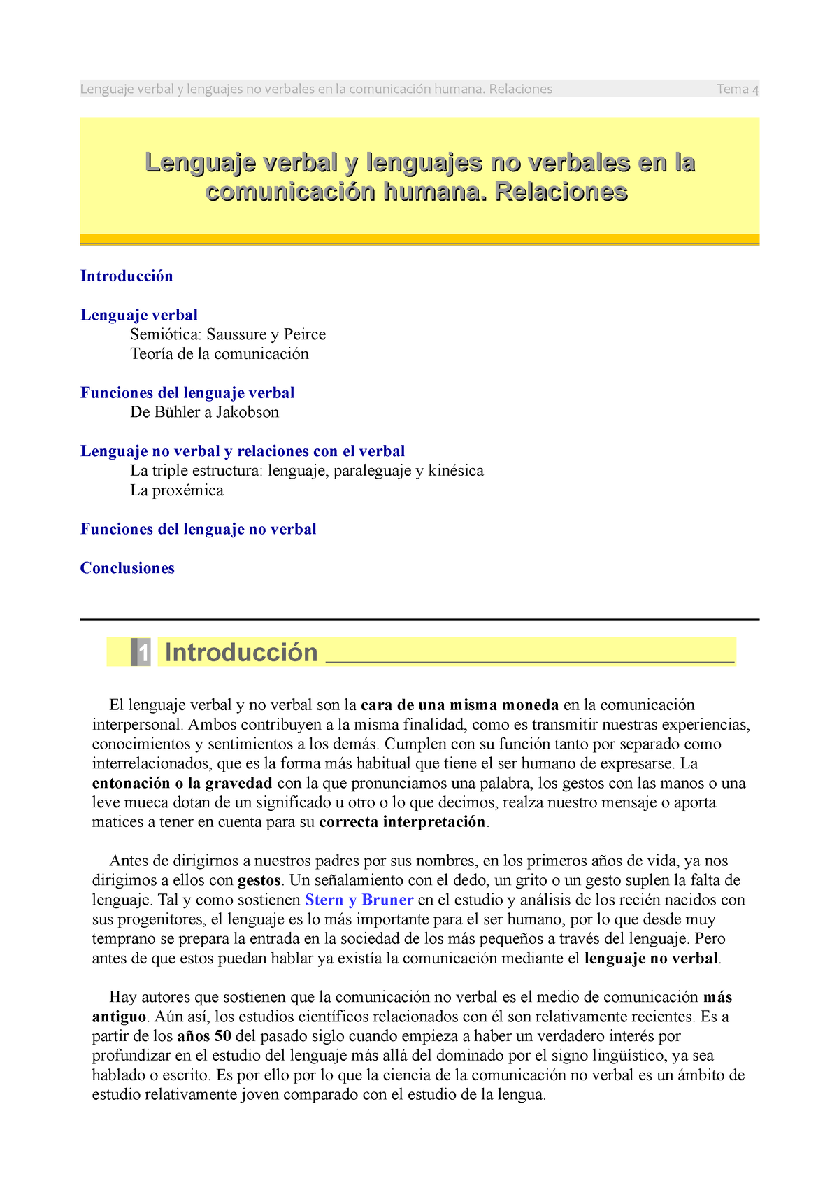 Comunicación No Verbal - Lenguaje Verbal Y Lenguajes No Verbales En La ...